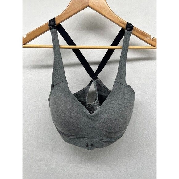 Under Armour Grey Sports Bra Size Meduim Formed Cups Crossback - Picture 1 of 4